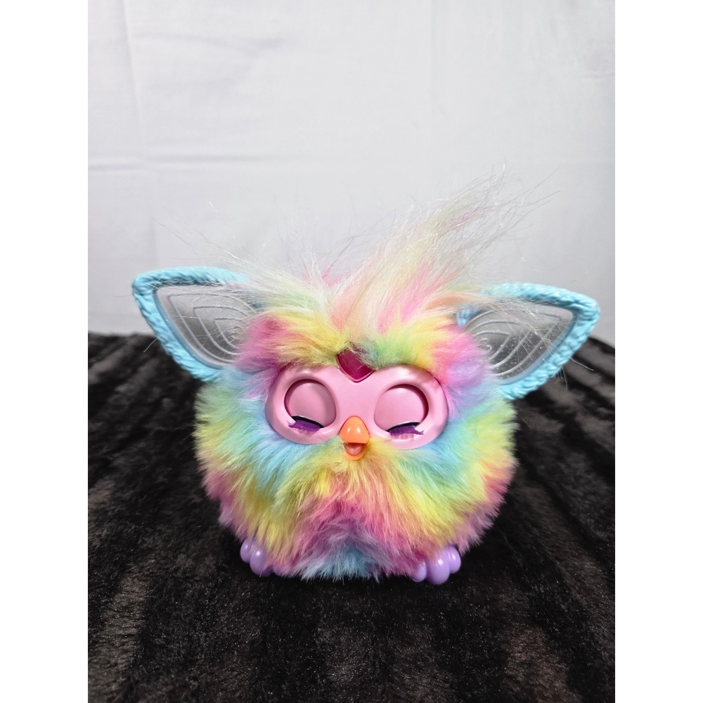 Hasbro Furby 2023 Interactive Toy Rainbow Tie Dye Light Up Ears Working